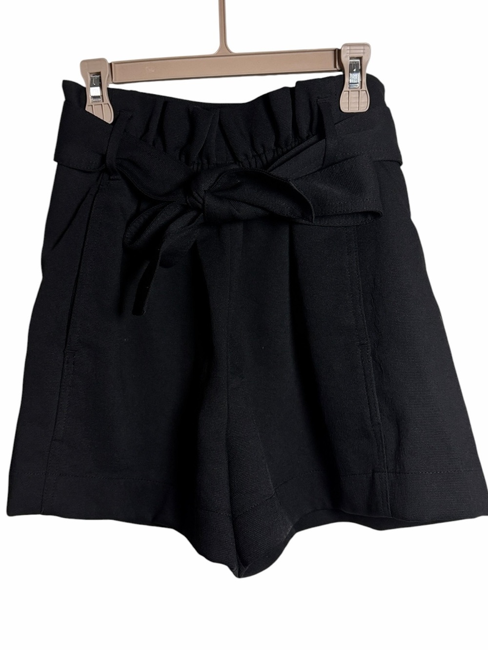 Wilfred Black High-Waist Paperbag Tie-Waist Shorts